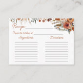 Herfst Terracotta Elegant Vrijgezellenfeest Recept Informatiekaartje (Voorkant)