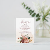 Herfst Terracotta en Burgundy Reception Informatiekaartje (Staand voorkant)