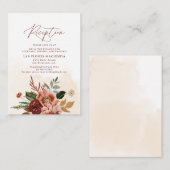 Herfst Terracotta en Burgundy Reception Informatiekaartje (Voorkant / Achterkant)