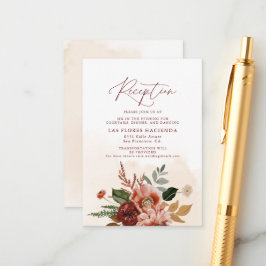 Herfst Terracotta en Burgundy Reception Informatiekaartje