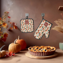 Herfst terracotta en saliebladeren patroon monogra