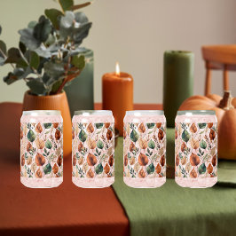 Herfst terracotta en saliebladerenpatroon blikvorm glas