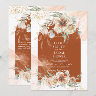 Herfst Terracotta Floral Pampas Grass VRIJGEZELLEN