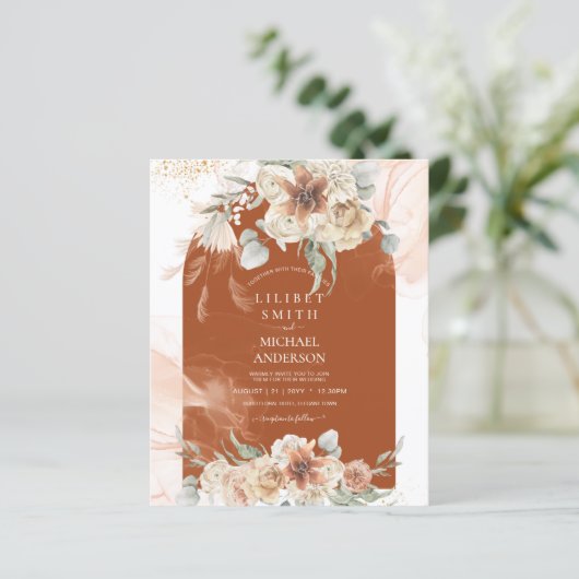 HERFST Terracotta Floral Pampas Grass WEDDING (Staand voorkant)