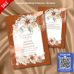 Herfst Terracotta Floral Pampas Grass WEDDING