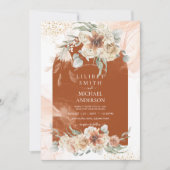 Herfst Terracotta Floral Pampas Grass WEDDING (Voorkant)