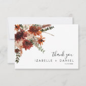Herfst Terracotta Foto bruiloft Hartelijk dank Bedankkaart (Voorkant)