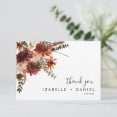 Herfst Terracotta Foto bruiloft Hartelijk dank Bedankkaart (Staand voorkant)