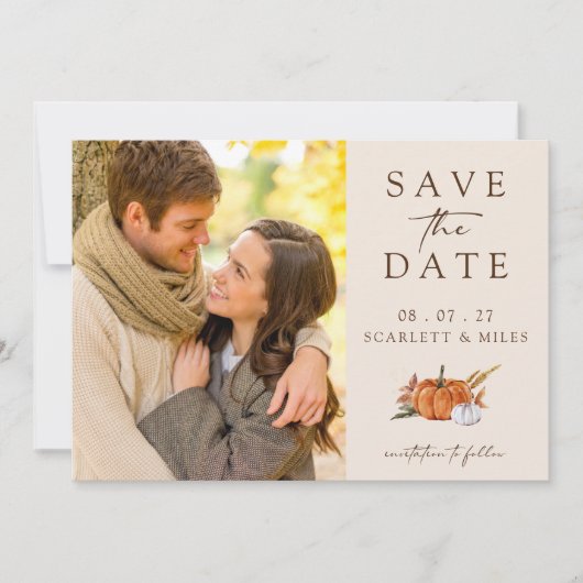 Herfst Terracotta Foto Save The Date (Voorkant)