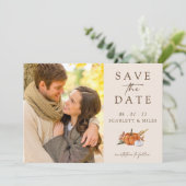 Herfst Terracotta Foto Save The Date (Staand voorkant)