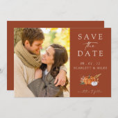 Herfst Terracotta Foto Save The Date (Voorkant / Achterkant)