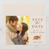 Herfst Terracotta foto slaat de datum op Save The Date (Voorkant / Achterkant)