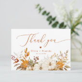 Herfst Terracotta Herfstbruiloft bedankt Kaart (Staand voorkant)