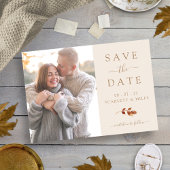 Herfst Terracotta laat foto achter om de datum van Save The Date