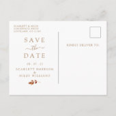 Herfst Terracotta laat foto op de datum opslaan Aankondigingskaart (Achterkant)