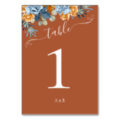 Herfst terracotta marineblauw en roest rustieke br kaart (Voorkant)