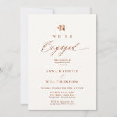 Herfst Terracotta Modern Eenvoudig Verloving Foto Kaart (Voorkant)