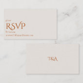 Herfst Terracotta Modern Wedding RSVP Kaart (Voorkant / Achterkant)