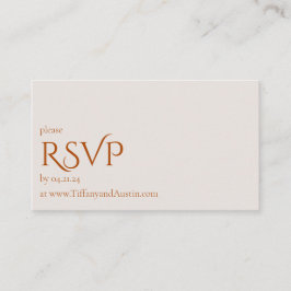 Herfst Terracotta Modern Wedding RSVP Kaart