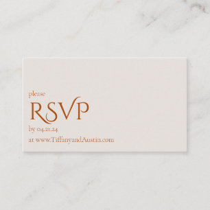 Herfst Terracotta Modern Wedding RSVP Kaart