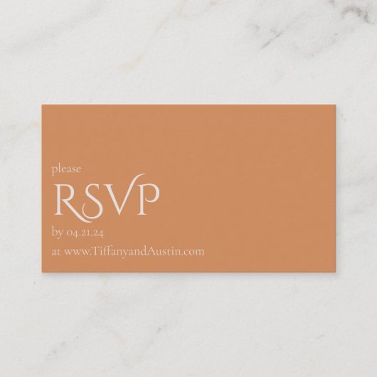Herfst Terracotta Modern Wedding RSVP Kaart (Voorkant)
