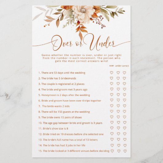 Herfst terracotta over of onder vrijgezellenfeest  (Voorkant)