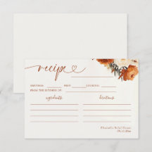 Herfst Terracotta Pampas Boho Bloem Receptkaart 