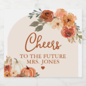 Herfst Terracotta Pompoen Toekomst Mevrouw Vrijgez Sparkling Wijnetiket (Enkel label)