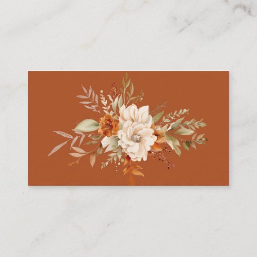 Herfst terracotta recept voor de bruid om te zijn informatiekaartje (Achterkant)