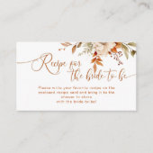 Herfst terracotta recept voor de bruid om te zijn informatiekaartje (Voorkant)