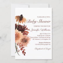 Herfst Terracotta Roest Kleurige Baby Shower