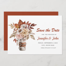 Herfst Terracotta Rustieke Bloemige Bruiloft