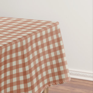 Herfst Terracotta Rustieke Gingham Geruit Tafelkleed