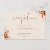 Herfst Terracotta Rustieke Trouwreceptie Informatiekaartje (Voorkant)