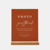 Herfst Terracotta Trouwfoto Gastboek Acryl Bord (Voorkant)