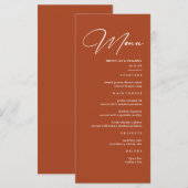 Herfst Terracotta Trouwmenu Menu (Voorkant / Achterkant)