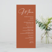 Herfst Terracotta Trouwmenu Menu (Staand voorkant)