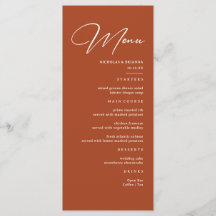 Herfst Terracotta Trouwmenu