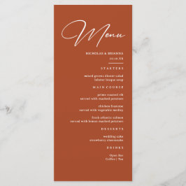 Herfst Terracotta Trouwmenu Menu