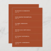 Herfst Terracotta Trouwplaats Naam Kaart DIY (Voorkant / Achterkant)