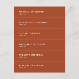 Herfst Terracotta Trouwplaats Naam Kaart DIY