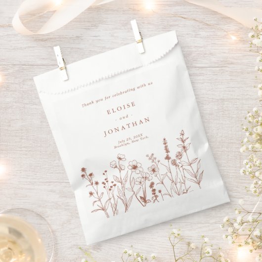 Herfst Terracotta Verbrand Sinaasappel Wildflower Bedankzakje (Geknipt)