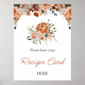 Herfst Terracotta Vrijgezellenfeest Recept Kaart P Poster (Voorkant)