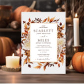 Herfst Terracotta Waterverf Floral Wedding Kaart