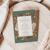 Herfst Terracotta Waterverf Floral Wedding Kaart