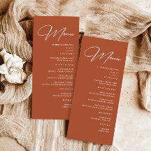 Herfst Terracotta Wedding Menu