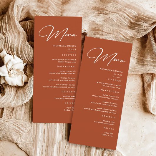 Herfst Terracotta Wedding Menu