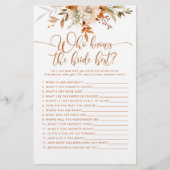 Herfst terracotta Wie weet de bruid beste spel (Voorkant)