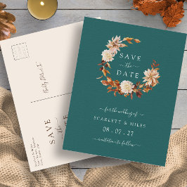 Herfst Terracotta Wreath Wedding Save the Dates An Aankondigingskaart