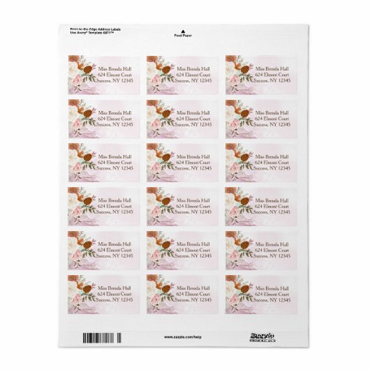 Herfst Terug Adres Labels (Full Sheet)